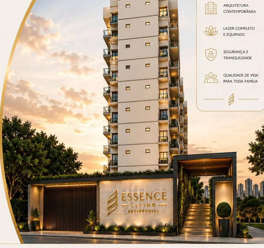 Fachada contemporânea do Essence Living