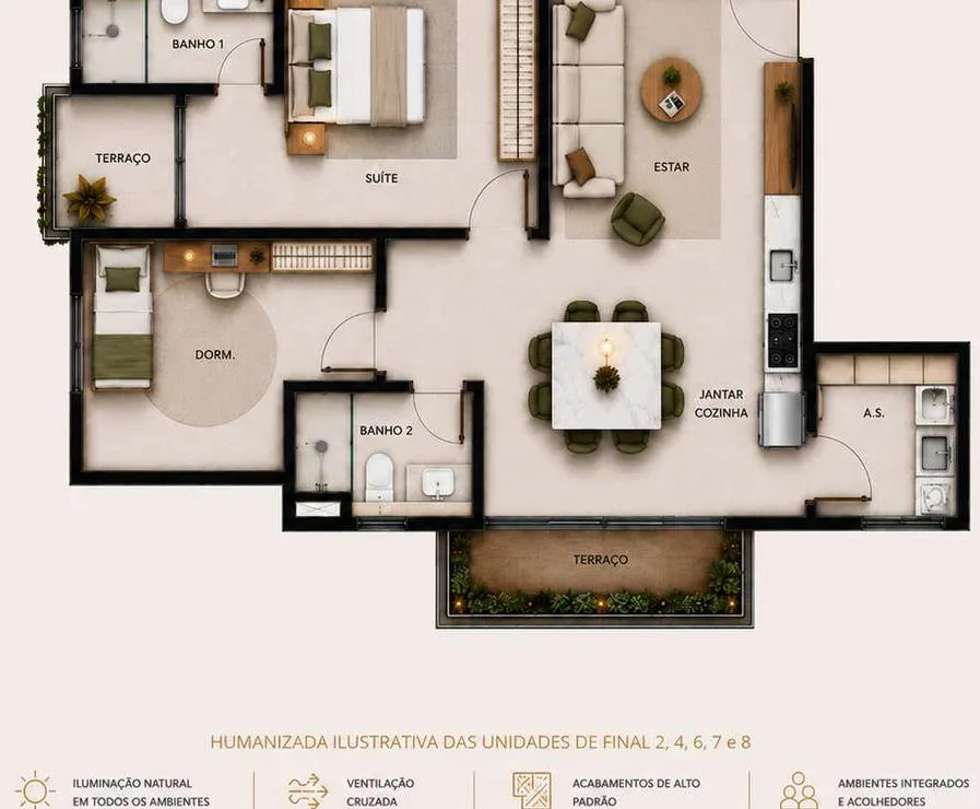 Exemplo de planta humanizada do Essence Living